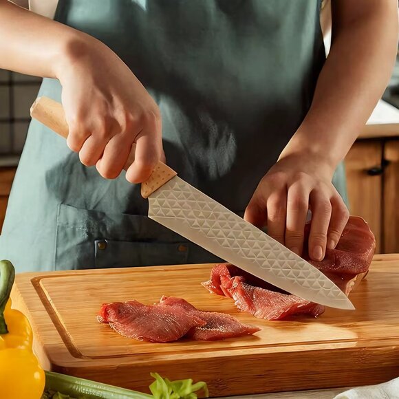 Stainless Steel Kitchen Knives Kitchen Knife Wood Grain (1 Pack(Any Color) - Picture 10 of 16